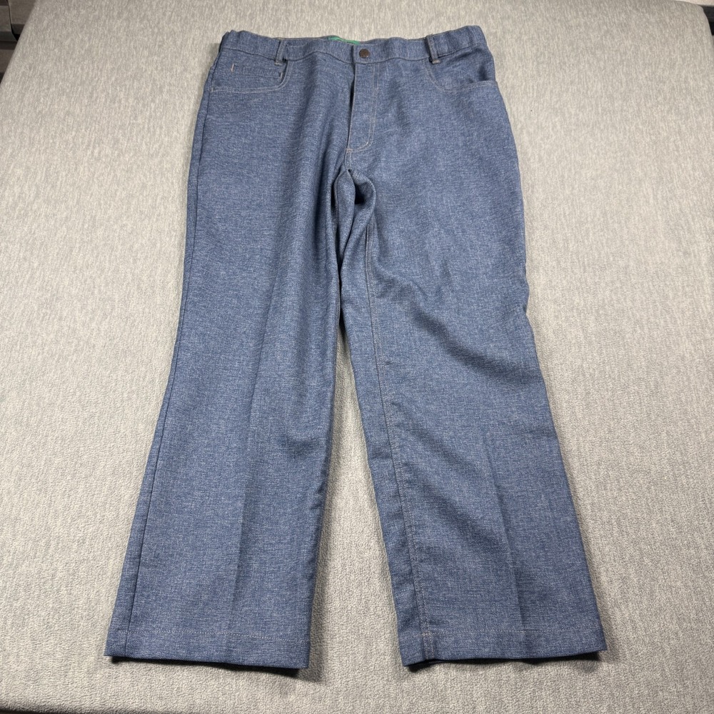Haband Fit-Forever Pants Mens 36 Short Blue Style 060 Polyester Elastic Waist